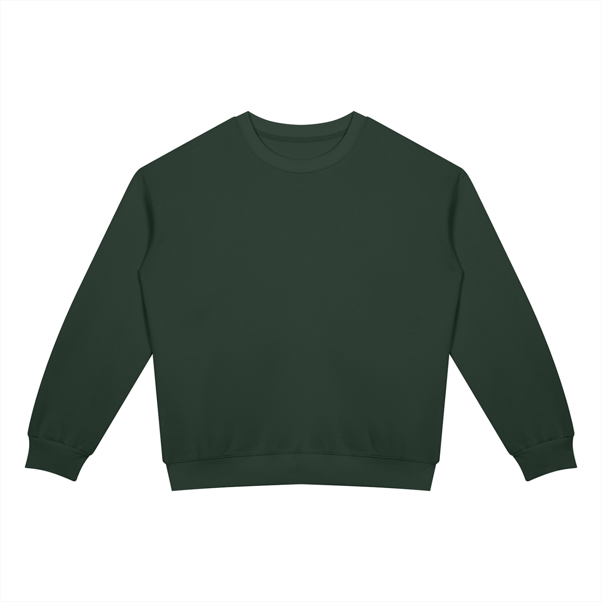 Drop Shoulder Crew Sweatshirt in Blackish Green, front