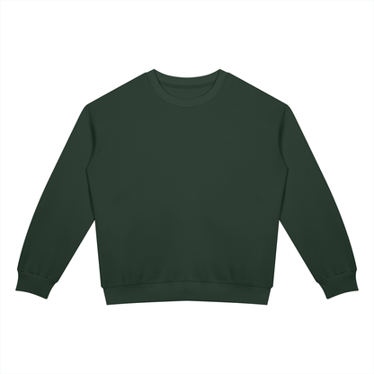 Drop Shoulder Crew Sweatshirt in Blackish Green, front
