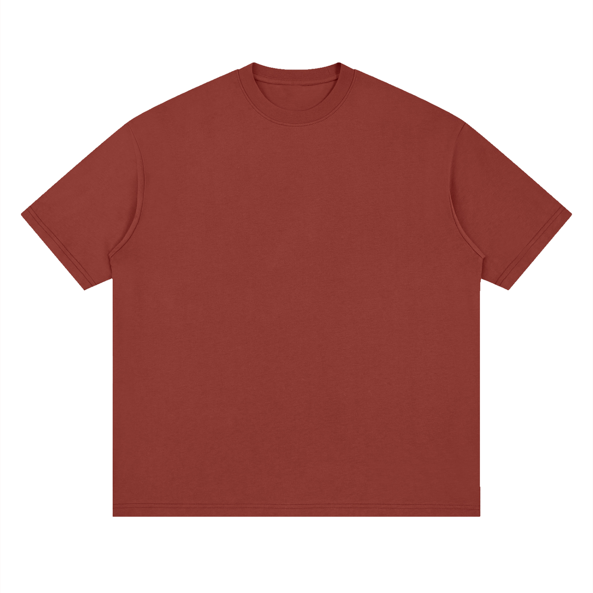 Oversized Drop Shoulder Tee in Brick Red, front
