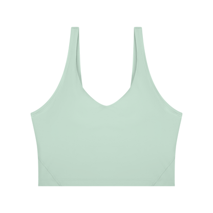 Cropped Yoga Tank in Mint Green, front