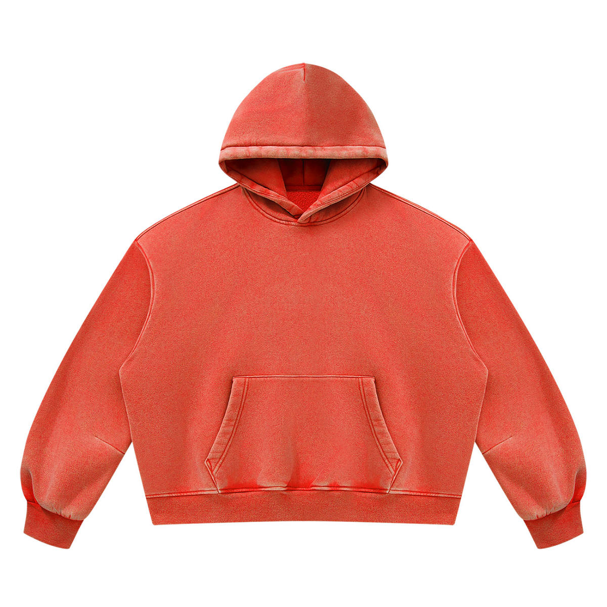 Vintage Wash Boxy Hoodie in Washed Red, front
