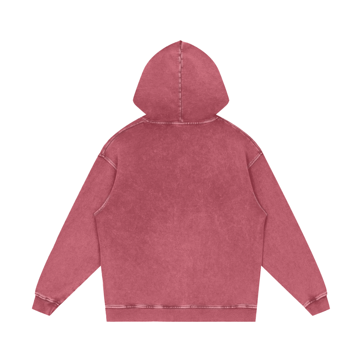 Snow Wash Heavyweight Hoodie in Dark Red, back