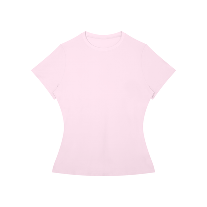 Women's Fitted Training Tee in Pink, front