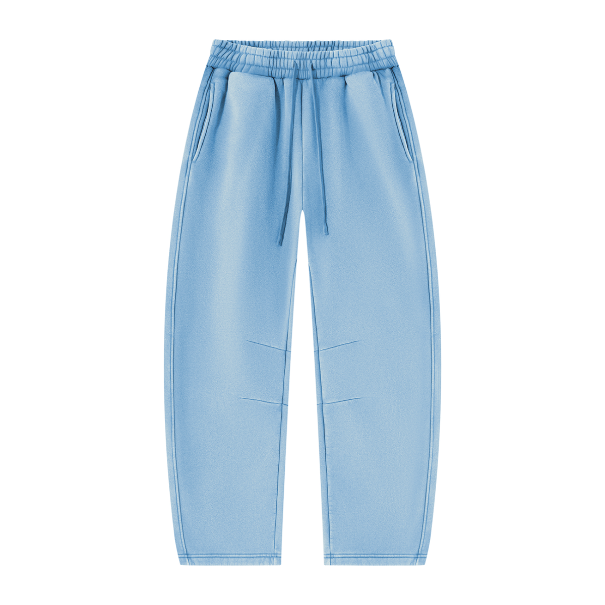 Vintage Wash Barrel Leg Sweatpants in Light Blue, front