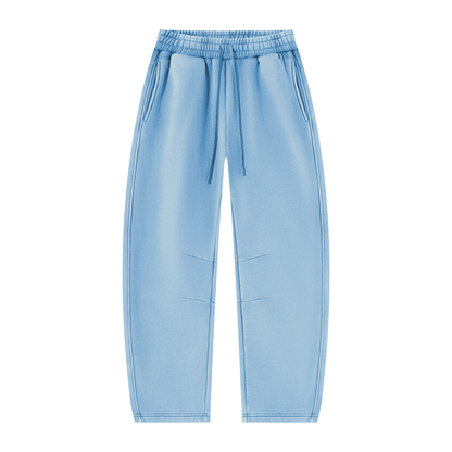 Vintage Wash Barrel Leg Sweatpants in Light Blue, front