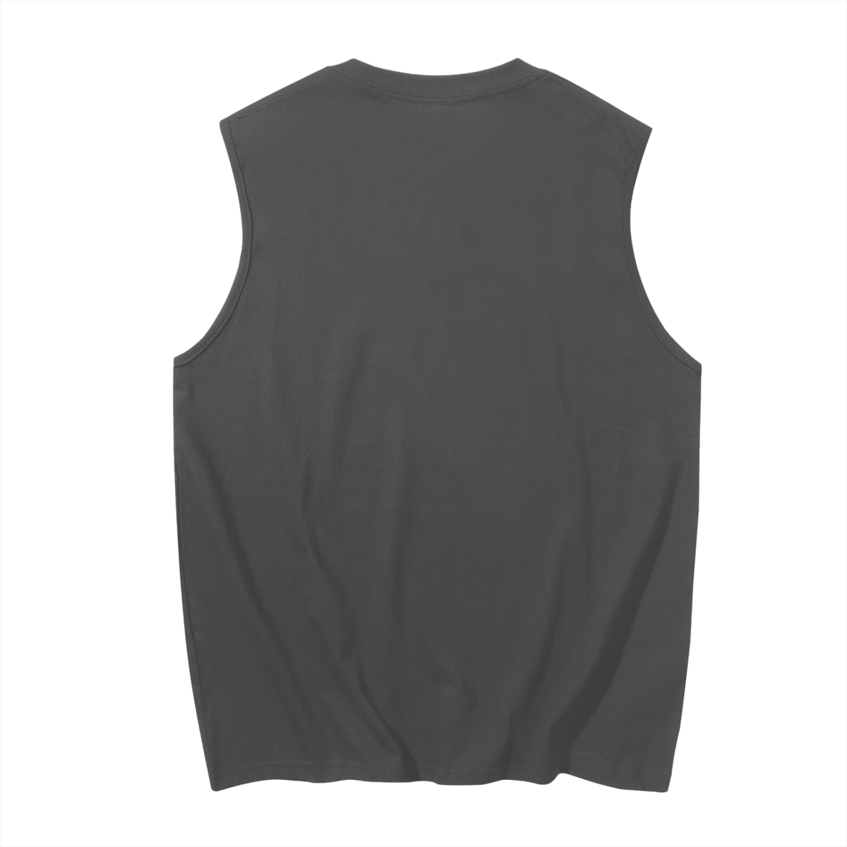 Men's Cotton Tank Top in Medium Grey, back