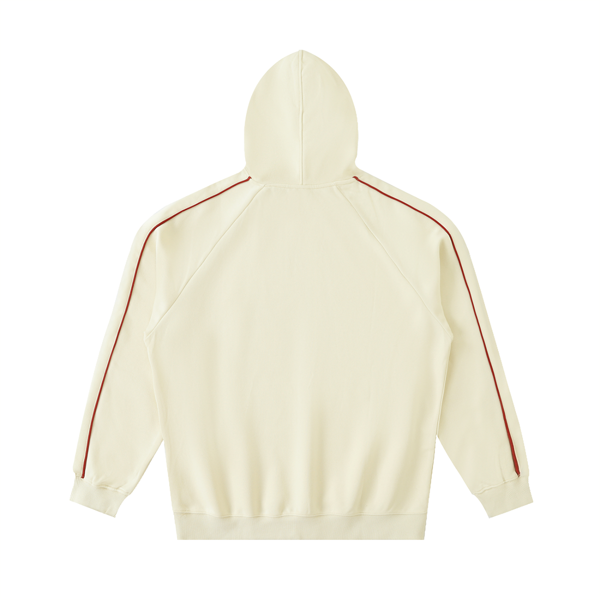 Contrast Piping Raglan Hoodie in Apricot, back