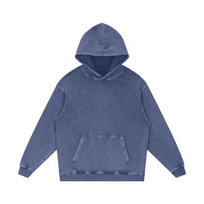 Snow Wash Heavyweight Hoodie in Dark Blue, front