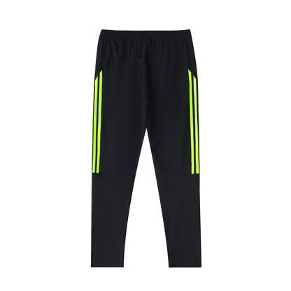 Side Stripe Track Pants in Lemon Green with Black, back