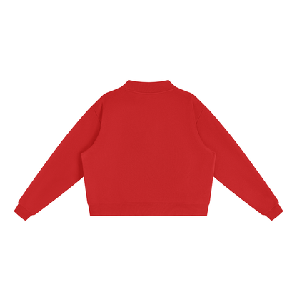 Women's Mock Neck Sweatshirt in Red, back