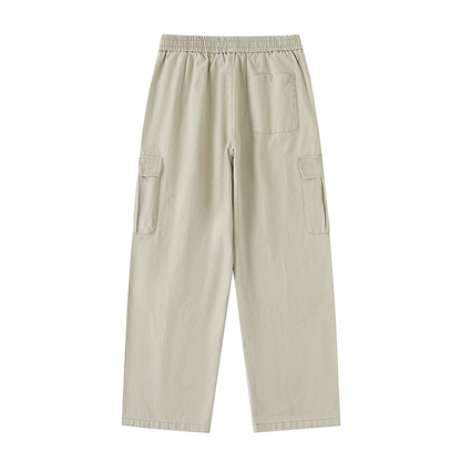Drawstring Waist Straight-Leg Cargo Pants