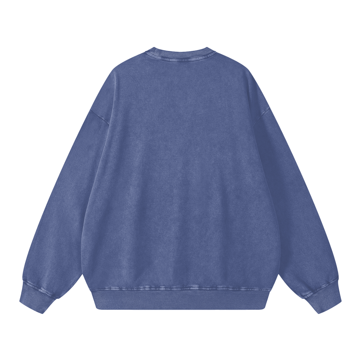 Snow Wash Oversized Crew in Blue, back