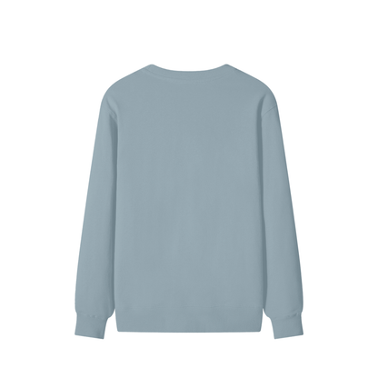 Classic Cotton Crew Sweatshirt in Haze Blue, back
