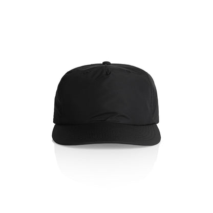 5-Panel Surf Cap in Black, front