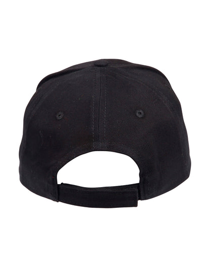 Brushed Cotton Baseball Cap in Black, back