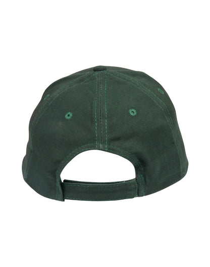 Brushed Cotton Baseball Cap in Bottle Green, back