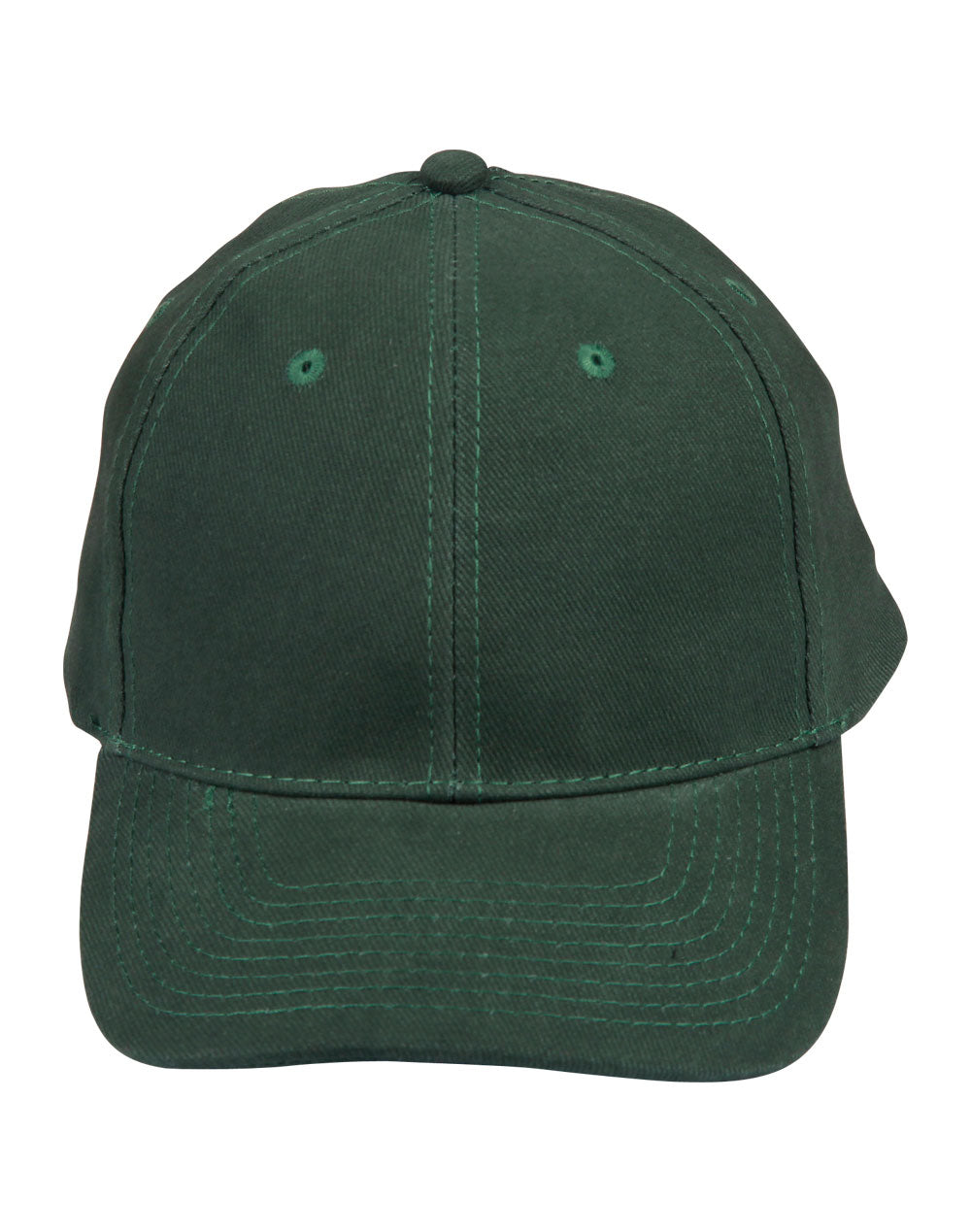 Brushed Cotton Baseball Cap in Bottle Green, front