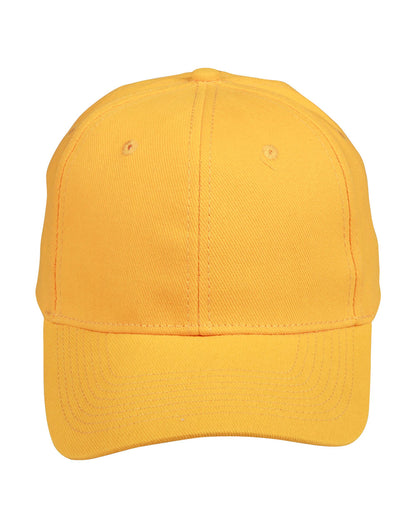 Brushed Cotton Baseball Cap in Gold, front