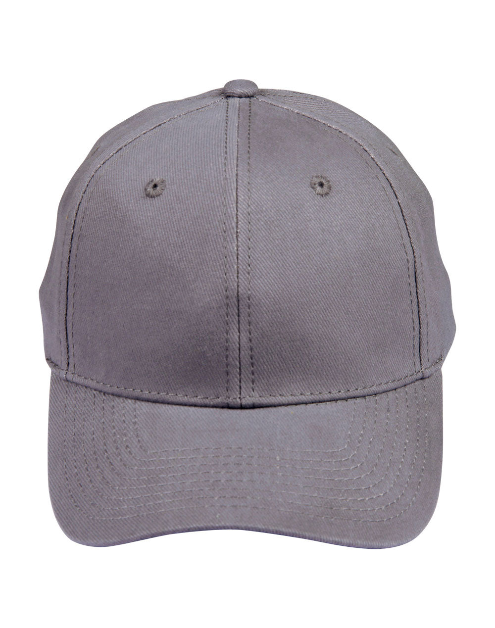 Brushed Cotton Baseball Cap in Grey, front
