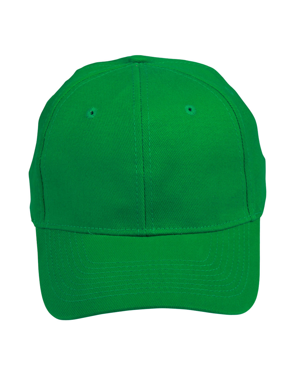 Brushed Cotton Baseball Cap in Kelly Green, front