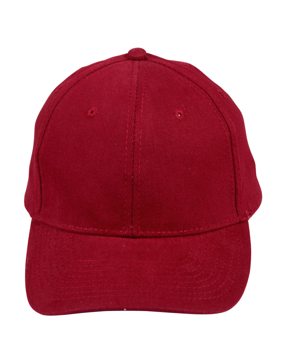 Brushed Cotton Baseball Cap in Maroon, front