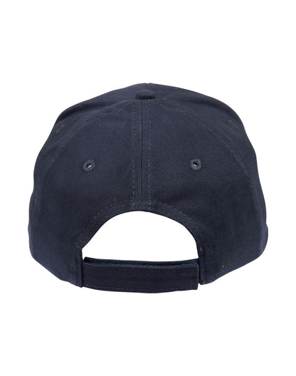 Brushed Cotton Baseball Cap in Navy, back