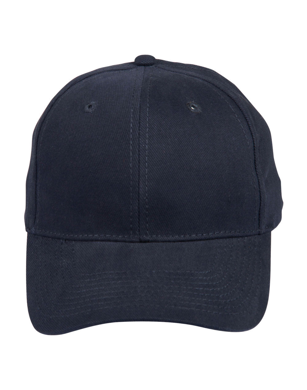 Brushed Cotton Baseball Cap in Navy, front