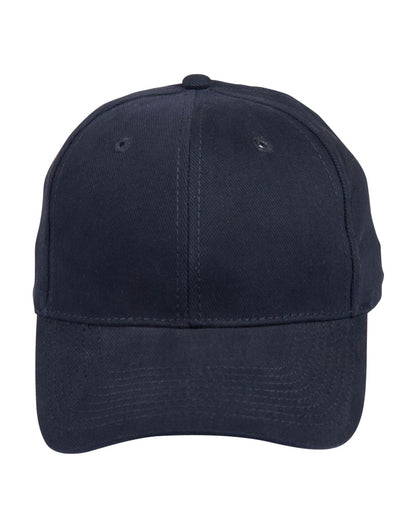Brushed Cotton Baseball Cap in Navy, front