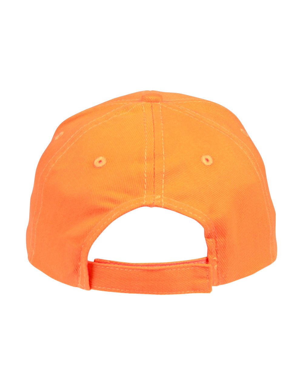 Brushed Cotton Baseball Cap in Orange, back
