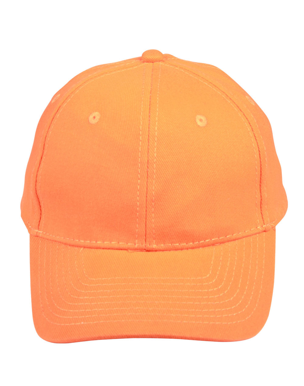 Brushed Cotton Baseball Cap in Orange, front