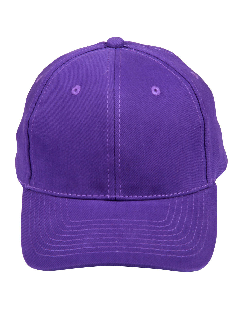 Brushed Cotton Baseball Cap in Purple, front