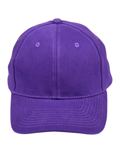 Brushed Cotton Baseball Cap in Purple, front