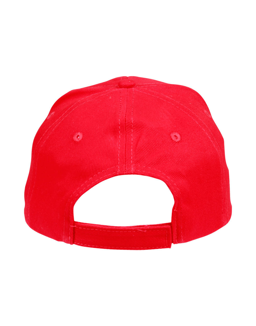 Brushed Cotton Baseball Cap in Red, back