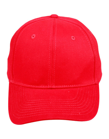 Brushed Cotton Baseball Cap in Red, front