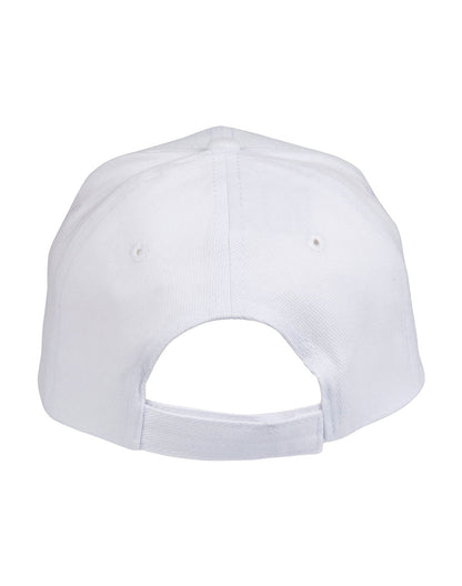Brushed Cotton Baseball Cap in White, back