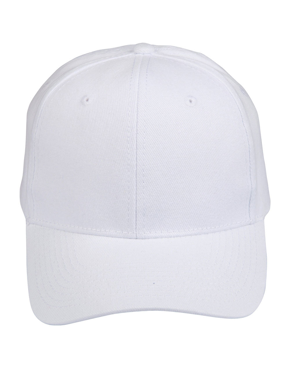 Brushed Cotton Baseball Cap in White, front