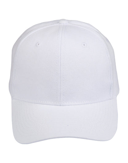 Brushed Cotton Baseball Cap in White, front