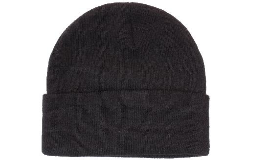 Classic Cuffed Beanie in Black, front