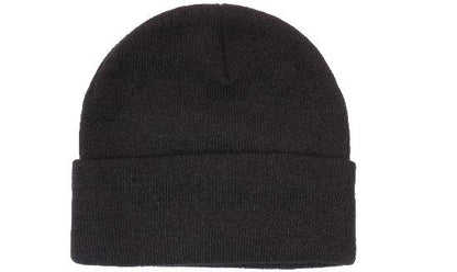 Classic Cuffed Beanie in Black, front
