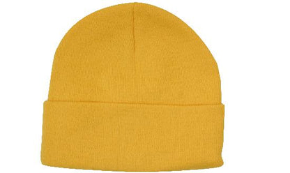 Classic Cuffed Beanie in Gold, front