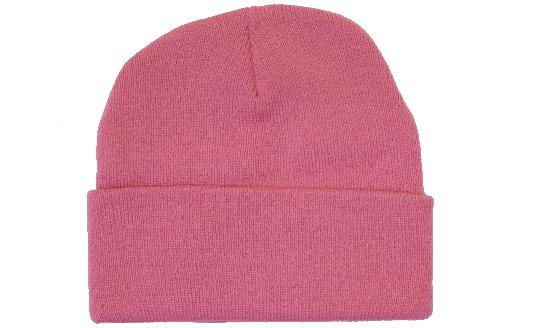 Classic Cuffed Beanie in Hot Pink, front
