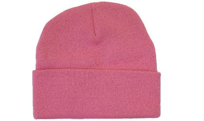 Classic Cuffed Beanie in Hot Pink, front
