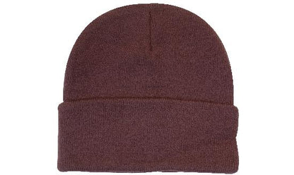 Classic Cuffed Beanie in Maroon, front