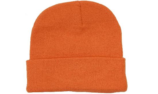 Classic Cuffed Beanie in Orange, front