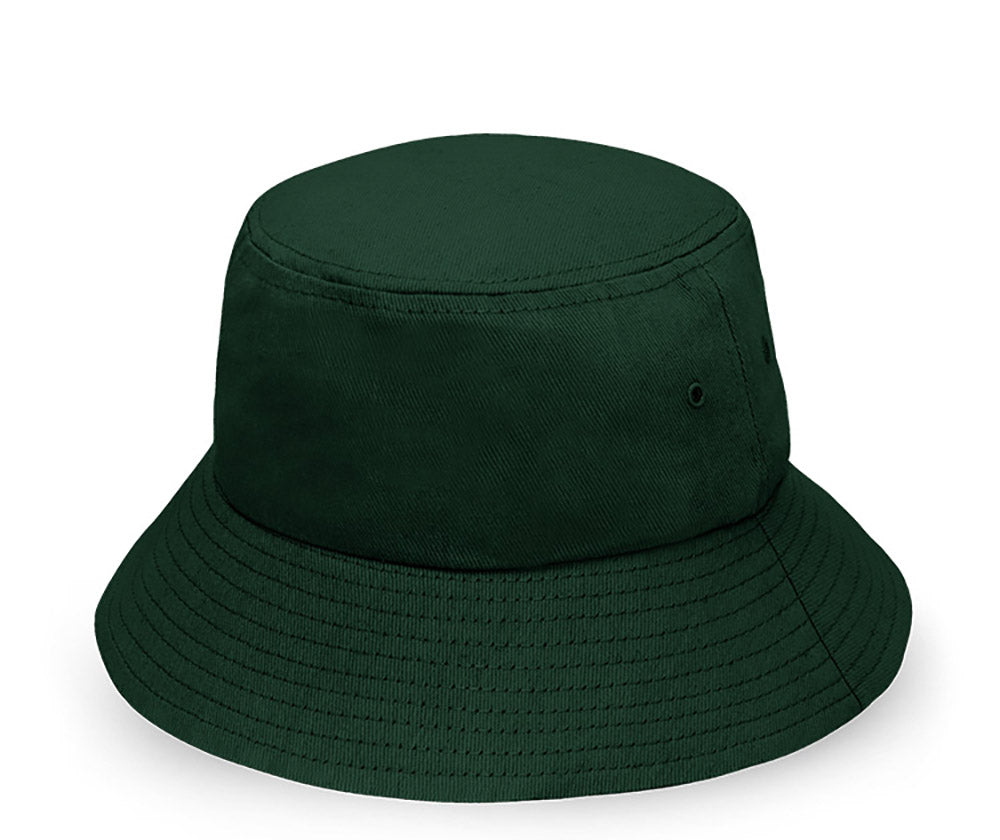 Cotton Bucket Hat in Bottle Green, front