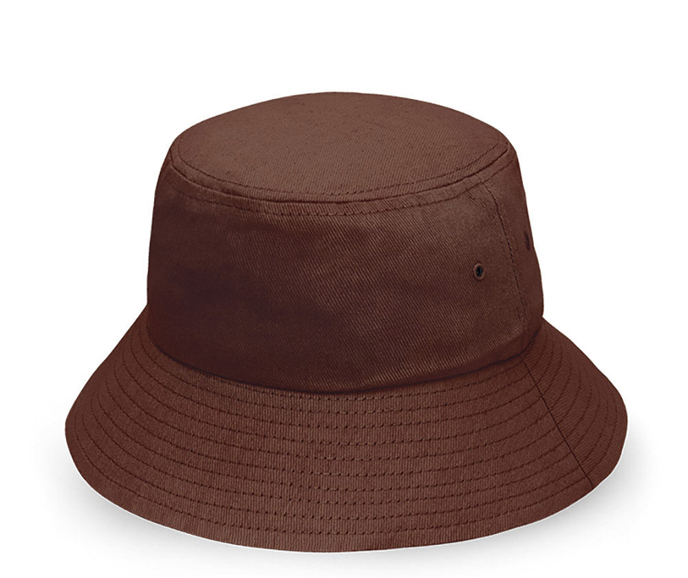 Cotton Bucket Hat in Brown, front