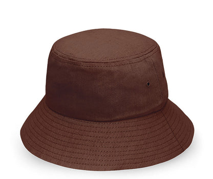 Cotton Bucket Hat in Brown, front