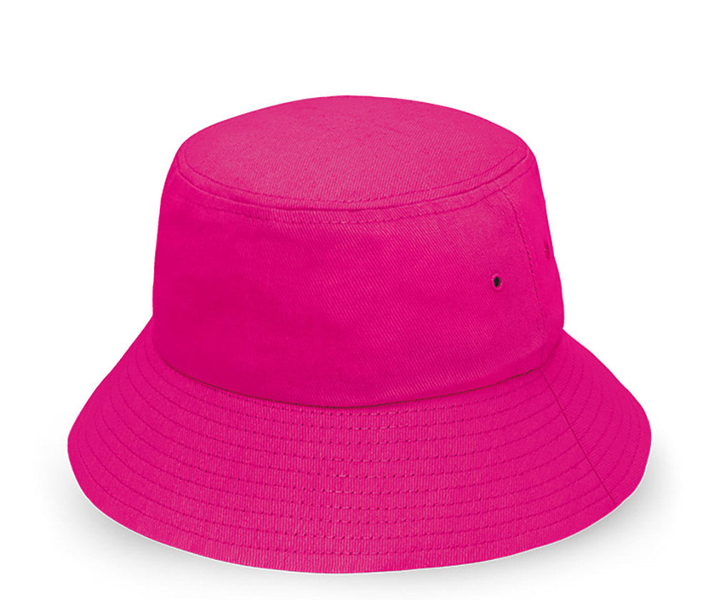 Cotton Bucket Hat in Hot Pink, front