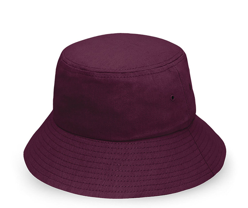 Cotton Bucket Hat in Maroon, front