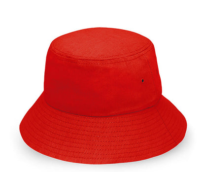 Cotton Bucket Hat in Red, front